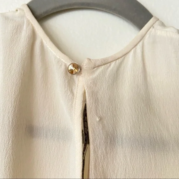 Alessandra Rich Cream Maxi Dress 100% Silk Size 42